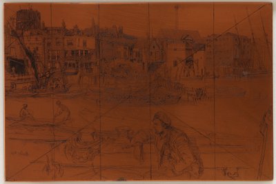 Plaque de gravure : Black Lion Wharf - James Abbott McNeill Whistler
