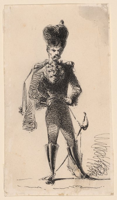 Hussard (recto) Homme avec un haut-de-forme et la tête bandée (verso) - James Abbott McNeill Whistler
