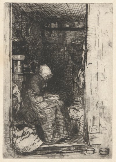 La Vieille aux Loques, de la Série Française (Douze Eaux-Fortes d - James Abbott McNeill Whistler