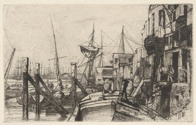 Limehouse, de la série Thames Set (Une série de seize gravures de scènes sur la Tamise et autres sujets) - James Abbott McNeill Whistler