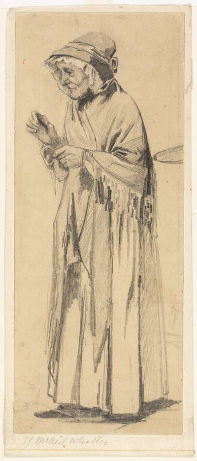 Vieille femme avec châle et bonnet - James Abbott McNeill Whistler
