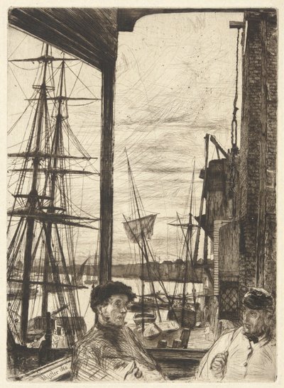 Rotherhithe (Wapping), de la série de seize eaux-fortes de scènes sur la Tamise et d