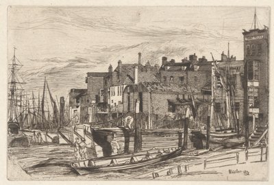Police de la Tamise (Wapping Wharf), de la série Thames Set (Une série de seize gravures de scènes sur la Tamise et d