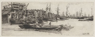 Entrepôt de la Tamise, de la série Thames Set (Une série de seize gravures de scènes sur la Tamise et d