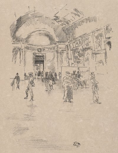 La Longue Galerie, au Louvre - James McNeill Whistler