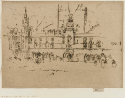 Le Marché, Bruges - James Abbott McNeill Whistler