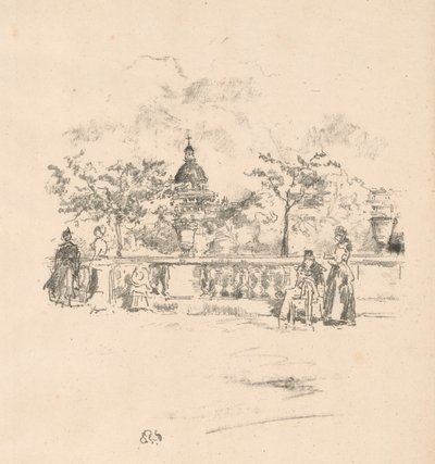 Le Panthéon, depuis la terrasse des jardins du Luxembourg - James Abbott McNeill Whistler