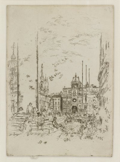 La Piazzetta, de la série First Venice Set (Venise, Une série de douze eaux-fortes) - James Abbott McNeill Whistler