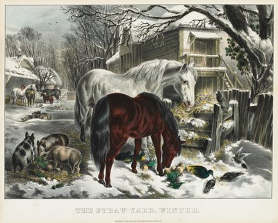 Cour de paille, hiver, 1800s - James Merritt Ives
