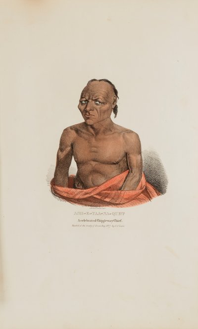 ASH-E-TAA-NA-QUET ; un célèbre chef Chippeway, tiré du Portefeuille autochtone - James Otto Lewis