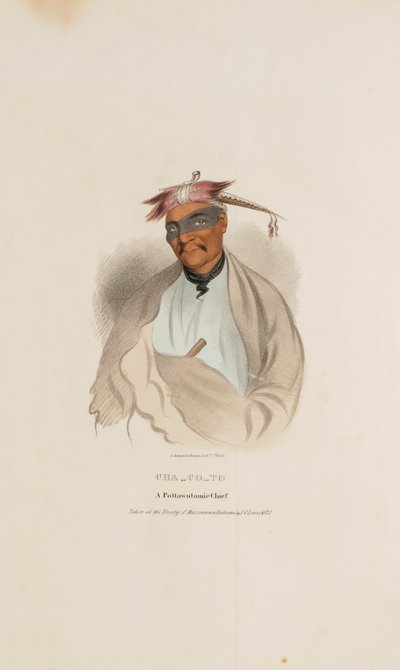 CHA-CO-TO, un chef de Pottowattomie, extrait du Portfolio autochtone - James Otto Lewis