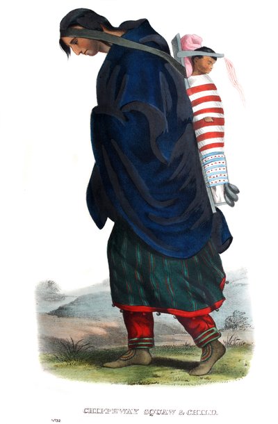 Femme et enfant Chippeway (Ojibwe) - James Otto Lewis
