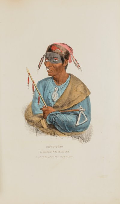 ME-NO-QUET ; un chef distingué de Pottowattomie, extrait du Portfolio autochtone - James Otto Lewis