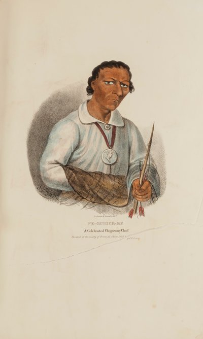 PE-SCHICK-EE ; A Celebrated Chippeway Chief, tiré de The Aboriginal Portfolio - James Otto Lewis