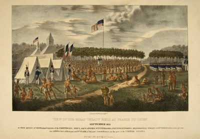 Vue du grand traité tenu à Prairie du Chien, septembre 1825 - James Otto Lewis
