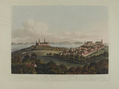 Danemark 1807 : Le siège de Copenhague, gravé par Robert Pollard (1792-1867) et Joseph Constantine Stadler (1780-1812) publié en 1807 (aquatinte colorée) - James Pattison Cockburn