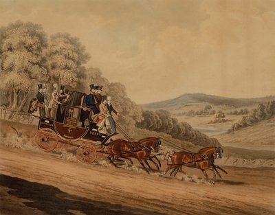 Diligence de Manchester (gravure en couleur) - James Pollard