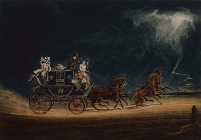 Le courrier sous un orage sur Newmarket Heath - James Pollard
