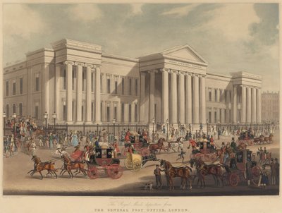 Le départ des courriers royaux du bureau de poste général, Londres - James Pollard after R.G. Reeve