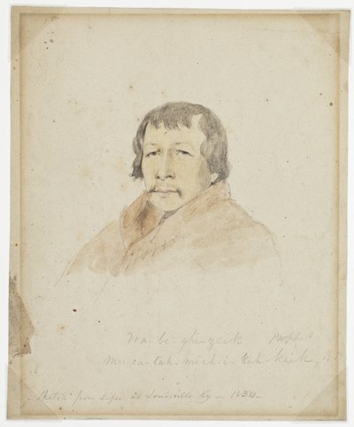 Portrait de Black Hawk et Na-Be-Ghi-Zeik - James Reid Lambdin
