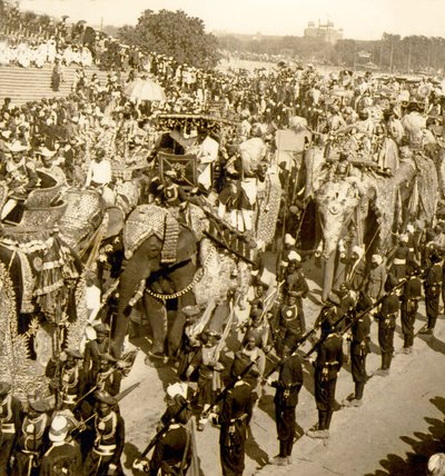 La grande procession du Durbar, Delhi, Inde. 1903 (photo) - James Ricalton