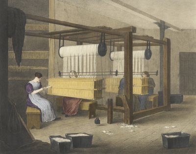 Reeding or Drawing in, Progrès du coton n° 9, pub. 1840 - James Richard Barfoot
