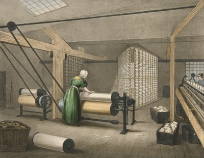 Warping and Winding, Progrès du coton n° 8, pub. 1840 - James Richard Barfoot