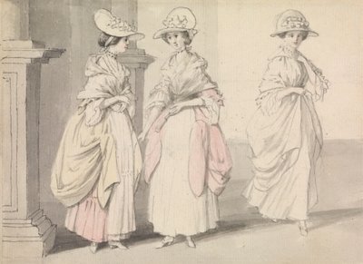 Trois dames debout sur une terrasse - James Roberts