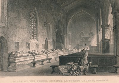 Allée des tombes, église de Chester-Le-Street, Durham, 1834 - James Sands