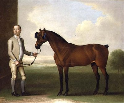 "Regulus", un cheval de course bai foncé avec un palefrenier - James Seymour