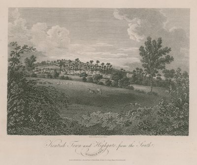 Kentish Town et Highgate, Middlesex, depuis le sud - James Storer