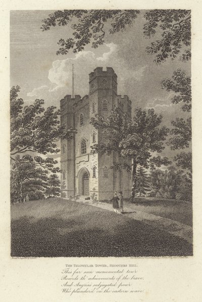 Robert Bloomfield, poète : La Tour triangulaire, Shooters Hill (gravure) - James Storer