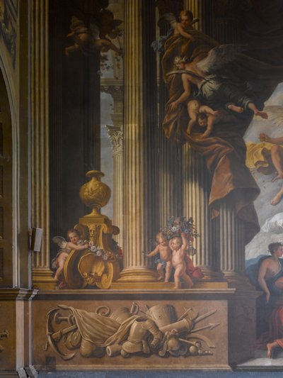 Mur ouest de la Salle Peinte, c.1707-27 (détail) - James Thornhill