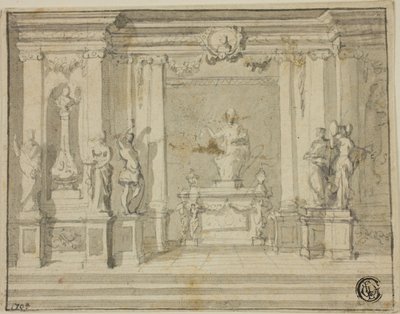 Portique intérieur avec statues - James Thornhill