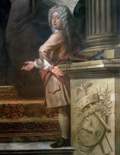 Peinture murale arrière de la Salle Supérieure glorifiant George Ier et la Maison de Hanovre (détail de l
