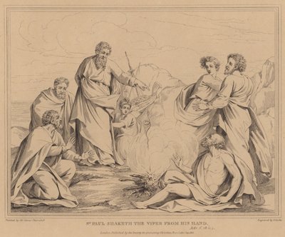 Saint Paul secoue la vipère de sa main, Actes - James Thornhill