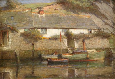 Un cottage au bord de la rivière - James Valentine Jelley