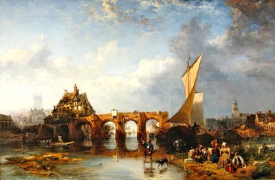Le Pont des Treilles sur la rivière Maine à Angers - James Vivien de Fleury