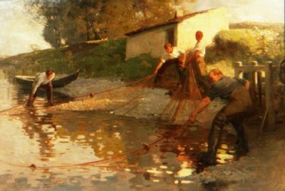 Pêcheurs de saumon sur la Tweed - James Wallace