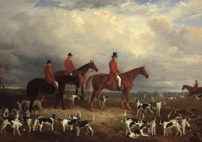 Samuel A. Reynell, Maître de la chasse de Meath, avec Archerstown en arrière-plan - James Walsham Baldock