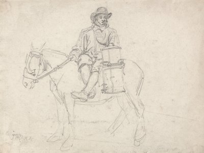 Un ouvrier agricole en selle, portant une urne - James Ward