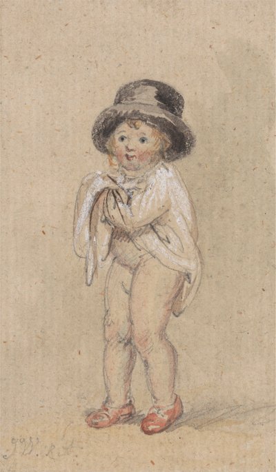 Un petit garçon avec des chaussures rouges (Enfant avec des chaussures rouges et un haut-de-forme) - James Ward