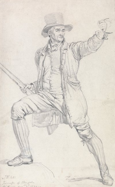 Étude pour le personnage central du tableau de Ward "The Deer Stealer" (Le voleur de cerfs) - James Ward
