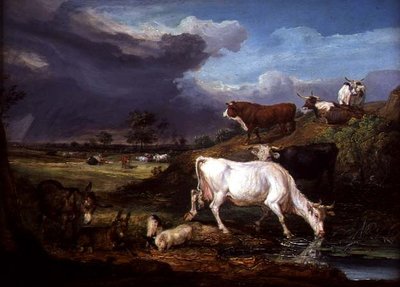 Bétail, ânes et cochons près d