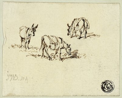 Chevaux et mules au pâturage - James Ward
