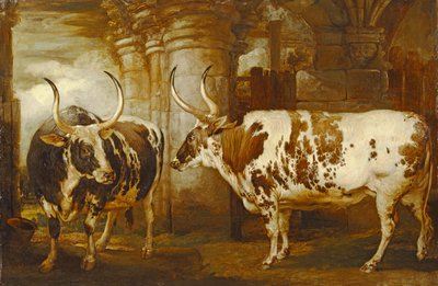 Portraits de deux bœufs extraordinaires, propriété du comte de Powis - James Ward