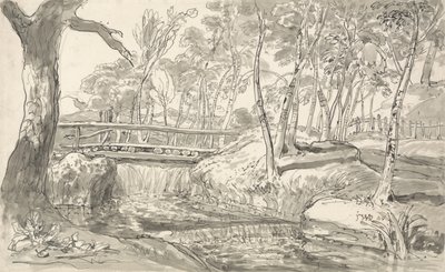 Paysage fluvial avec cascade - James Ward