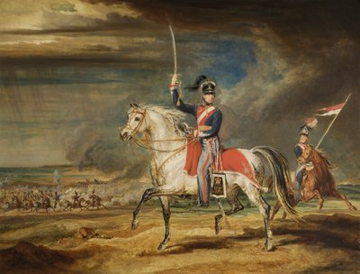 Sir John Leicester, Bt, exerçant son régiment de Cheshire Yeomanry sur les sables à Liverpool, 1824 - James Ward