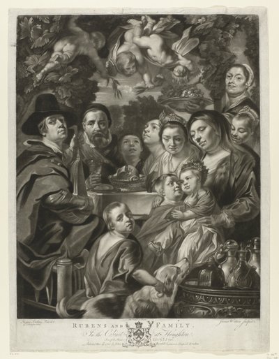 Portrait de Jacques Jordaens avec ses parents, frères et sœurs - James Watson (prentmaker)
