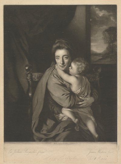 Caroline Curzon (née Colyear), Lady Scarsdale, et son fils, l
